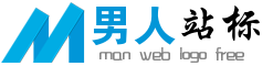 青色大写字母M男人man网站logo设计